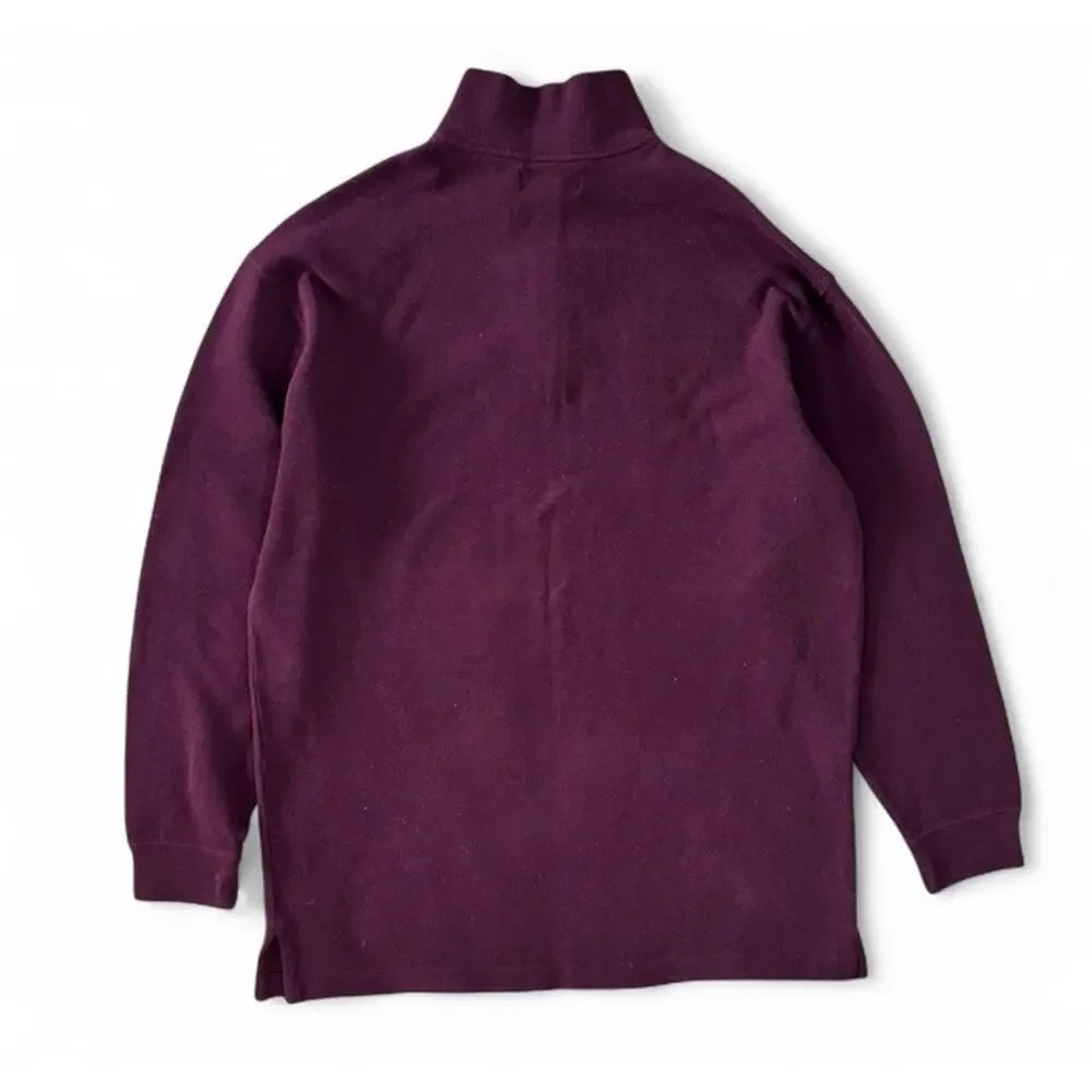 Polo Ralph Lauren Maroon Quarter-zip Sweater 100% Cotton Embroidered Pony XLT
